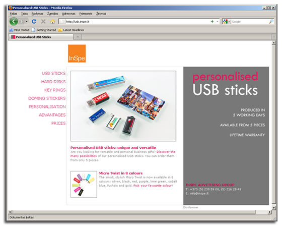 USB raktu katalogas