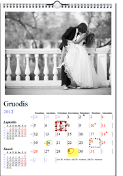 foto kalendorius, sieninis kalendorius,  fotokalendorius ant sienos, asmeninis foto kalendorius