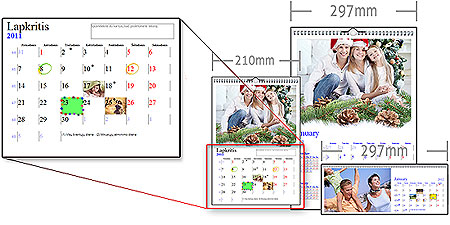 foto kalendorius, sieninis foto kalendorius, stalinis fotokalendorius