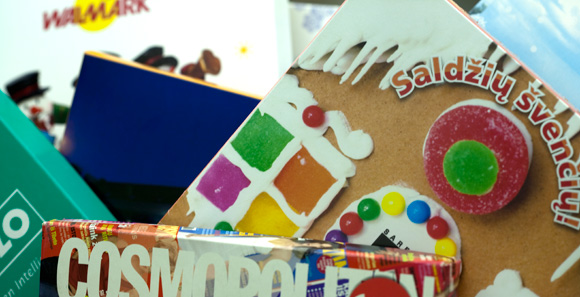 verslo dovana - saldi reklama, šokoladinių saldainių dėžutė su logotipu